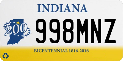 IN license plate 998MNZ