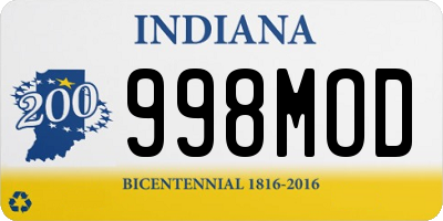 IN license plate 998MOD