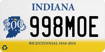 IN license plate 998MOE