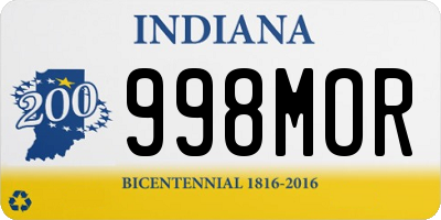 IN license plate 998MOR