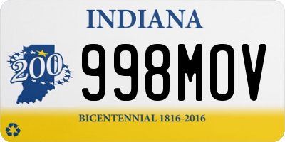 IN license plate 998MOV