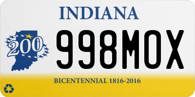 IN license plate 998MOX