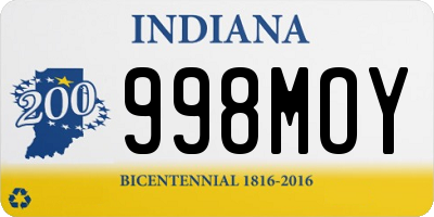 IN license plate 998MOY
