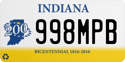 IN license plate 998MPB