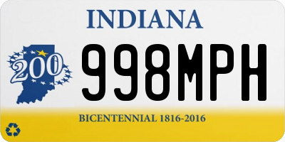 IN license plate 998MPH