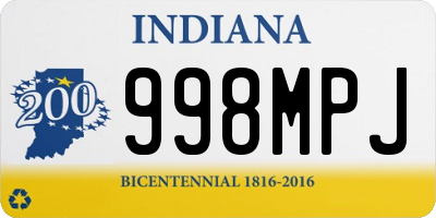 IN license plate 998MPJ