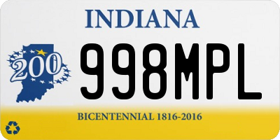 IN license plate 998MPL