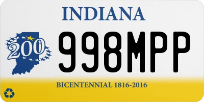 IN license plate 998MPP