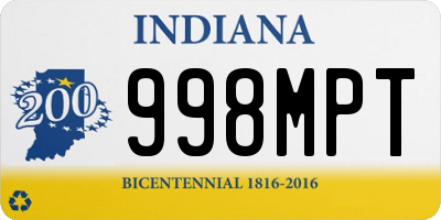 IN license plate 998MPT