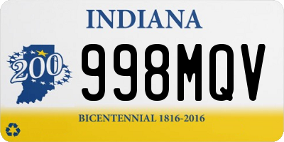 IN license plate 998MQV