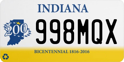 IN license plate 998MQX