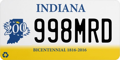 IN license plate 998MRD