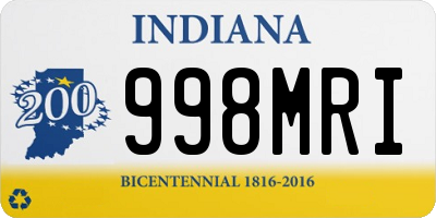 IN license plate 998MRI