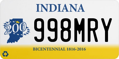 IN license plate 998MRY