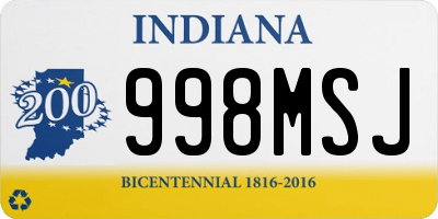 IN license plate 998MSJ