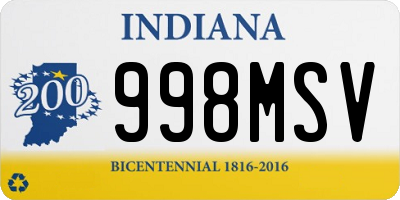 IN license plate 998MSV