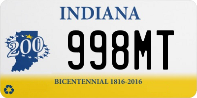 IN license plate 998MT