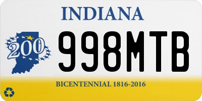 IN license plate 998MTB