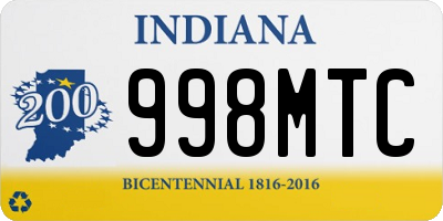 IN license plate 998MTC