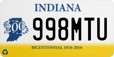 IN license plate 998MTU