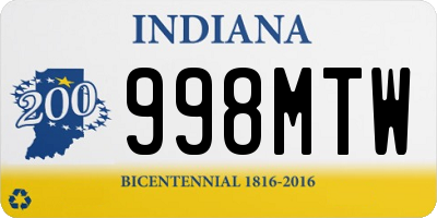 IN license plate 998MTW