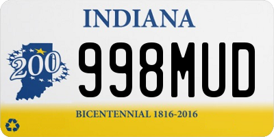 IN license plate 998MUD