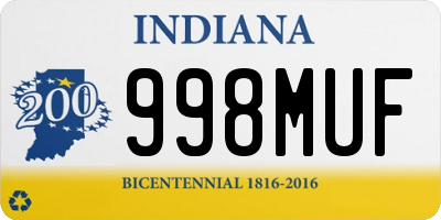 IN license plate 998MUF