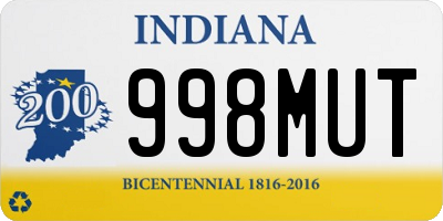 IN license plate 998MUT