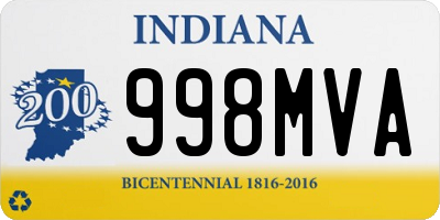 IN license plate 998MVA