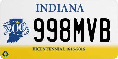 IN license plate 998MVB