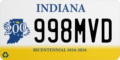 IN license plate 998MVD