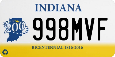 IN license plate 998MVF