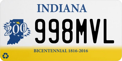 IN license plate 998MVL