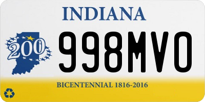 IN license plate 998MVO