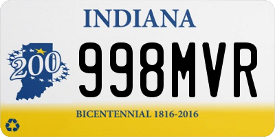 IN license plate 998MVR