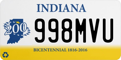 IN license plate 998MVU