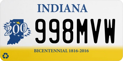 IN license plate 998MVW