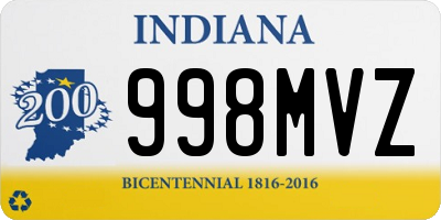 IN license plate 998MVZ