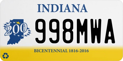 IN license plate 998MWA