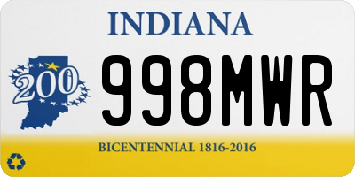 IN license plate 998MWR