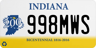 IN license plate 998MWS