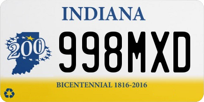 IN license plate 998MXD