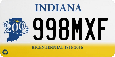 IN license plate 998MXF