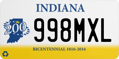 IN license plate 998MXL