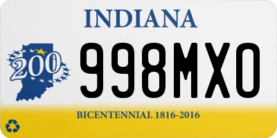 IN license plate 998MXO