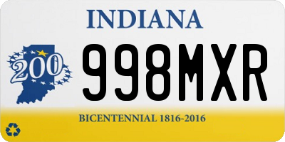 IN license plate 998MXR