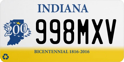 IN license plate 998MXV