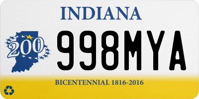 IN license plate 998MYA