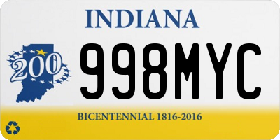 IN license plate 998MYC