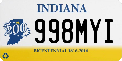 IN license plate 998MYI